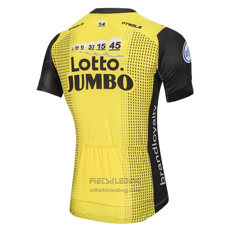 2018 Fietskleding Lotto NL Jumbo Geel Korte Mouwen en Koersbroek